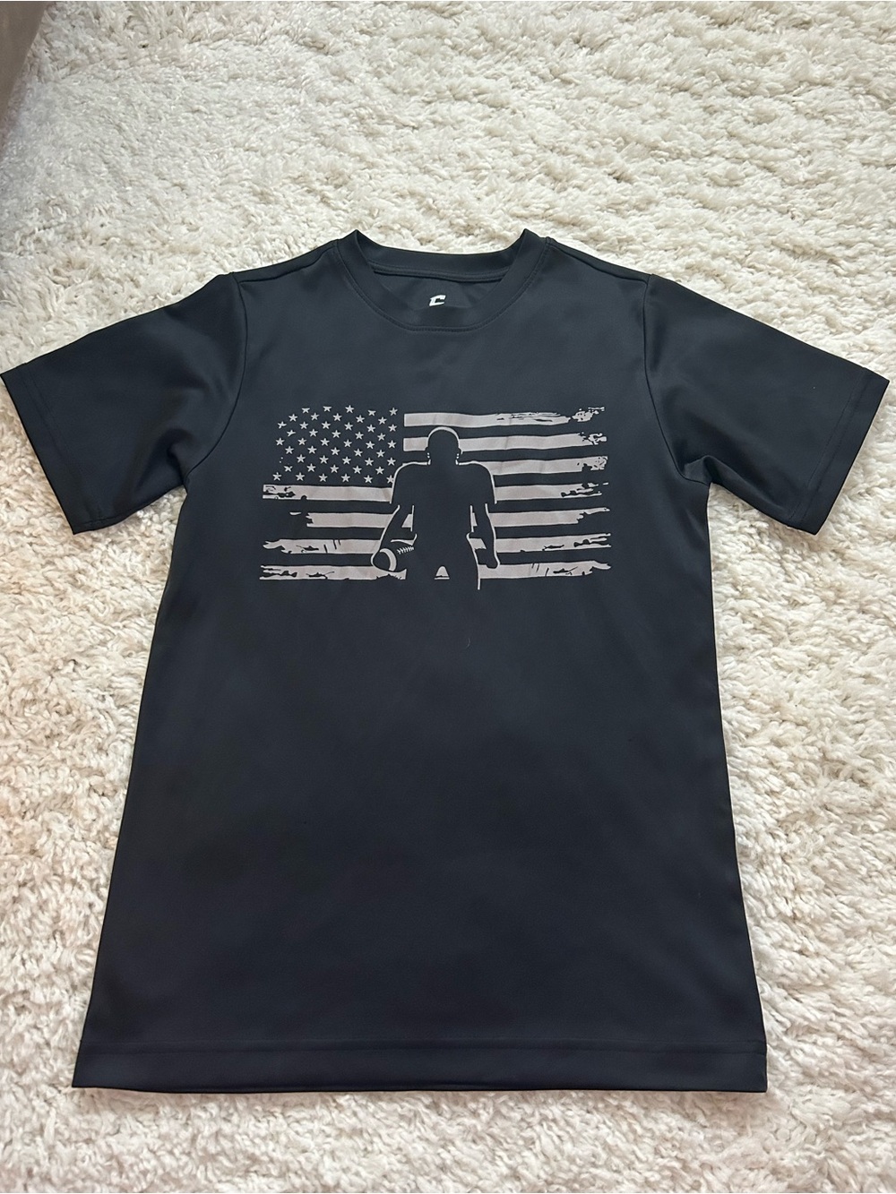 Champro Kids Black Graphic Football Flag Tee